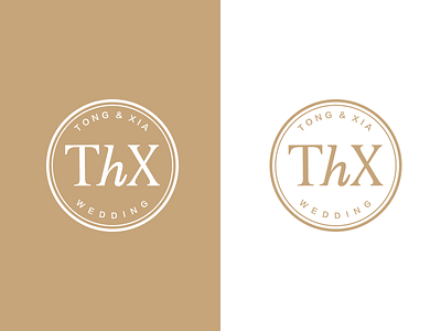 The wedding Logo of Tong & Xia branding design illustrations logo wedding