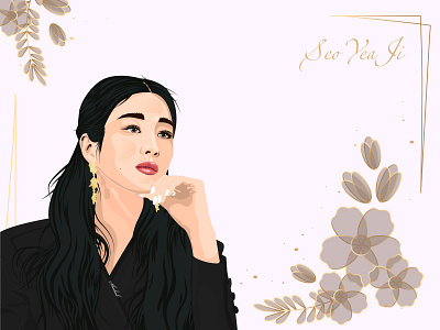 Seo Yea Ji beautiful design flower girl illustration its okay to not be okay kdrama korean portrait queen seoyeaji seoyeji vector yeaji 서예지