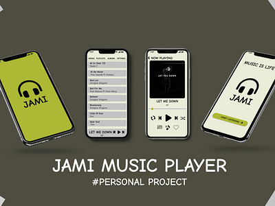 Jami Music Player app design graphic design ui