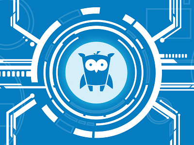 Wintech C.A - Brand Character bird blue brand character digital owl vector