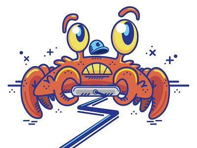 Ready Player Crab! animal arcade cabinet controller crab game gamer pixel player vector video