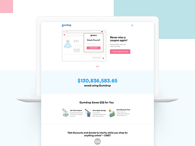 Landing Page_Browser Extension clean design illustration landing page playful ui webdesign