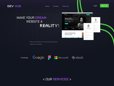 Dream Developer Website Design branding developer typography ui ux website