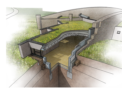 Cutaway 3d technical detail / render 3d render arch viz architecture cutaway illustration working drawing