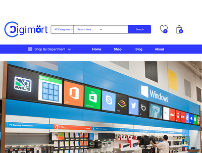 Digimart shopping center app design landing page design logo ui ux design web design