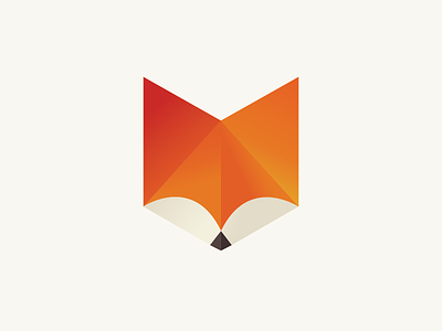 Fox animal creature fox geometric gradient logo mark orange red vector