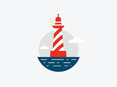 Lighthouse icon light house lighthouse ocean shape vector waves