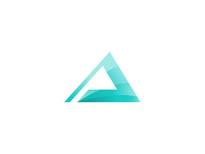 Mountain camping geometric icon logo mark mountain negative space symbol