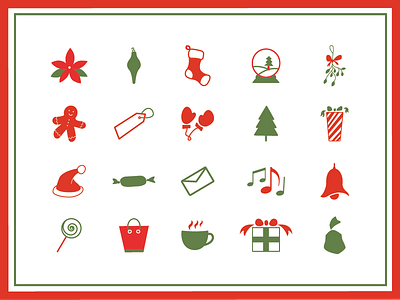 Christmas Icons Set 2 candy christmas christmas tree holiday icon icon set logo snow globe stocking