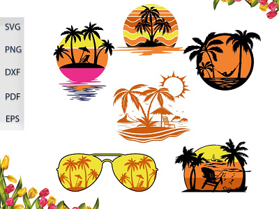 Palm Tree Bundle SVG DIY Crafts Files 3d animation app branding design graphic design icon illustration logo motion graphics ui