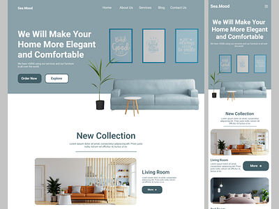 Website Design Furniture - Sea.Mood app branding design furniture icon illustration logo typography ui ux vector website website design