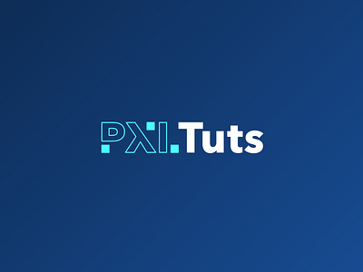 PXL Tuts Logo black white blue design illustration logo pixel teal tut tutorial typography vector website white