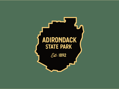 Adirondack State Park Enamel Pin adirondacks black black and gold enamel gold new york pin state park