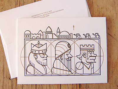 3 Kings 3 kings 3 wisemen camels card christmas christmas card illustration jerusalem letterpress millie star