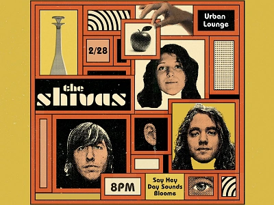 the Shivas (2) band flyer graphic design half tone half tone screen music music poster rock and roll