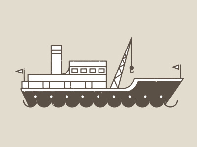 Toot-toot! boat cargo boat illustration maritime nautical ship waves