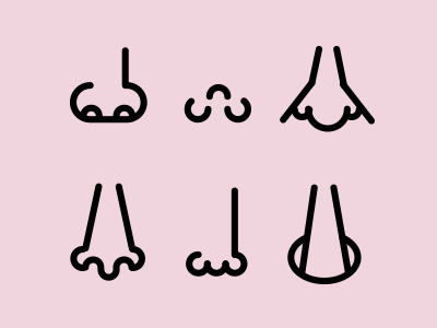 Noses body parts geometric illustration nose noses people vector