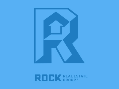 Rock Real Estate Group architecture housing identity logo r real estate rock typography