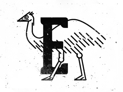 E is for . . . animal emu illustration texture