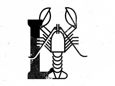 L is for . . . animal animal alphabet geometric illustration lobster texture