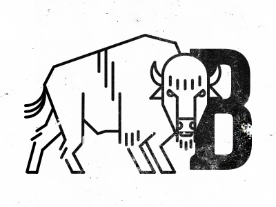 B is for . . . animal animal alphabet bison buffalo geometric illustration texture