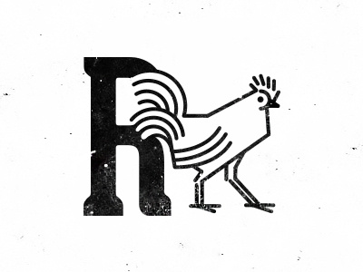 R is for . . . animal animal alphabet fowl geometric illustration rooster texture