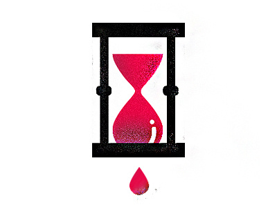 Precious time 2 color blood geometric hour glass illustration texture