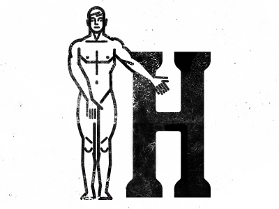 H is for . . . animal alphabet h human illustration texture typography