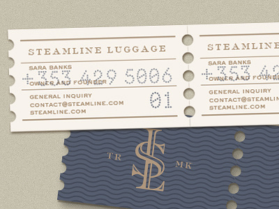All Aboard! branding business card identity monogram steamline steamline luggage ticket train travel typography vintage