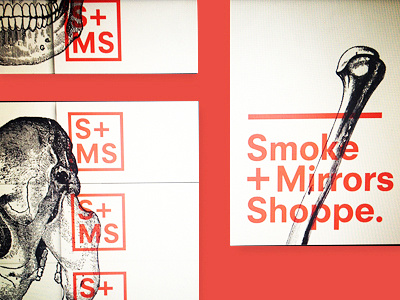 S+MS bones branding identity logo macabre mirrors obscure oddity shope shoppe smoke