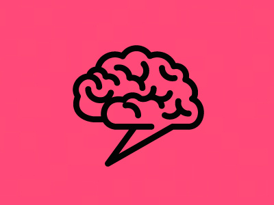 BrainFood Lecture Series 1 color brain branding fat lines help i hope i didnt steal this icon logo mark speech bubble