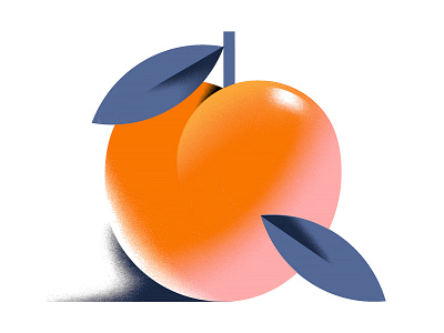 A juicy, ripe peach fruit fruit illustration geometric grain illustration peach
