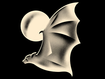 Creature of the night animal illustration bat bats geometric grain illustration