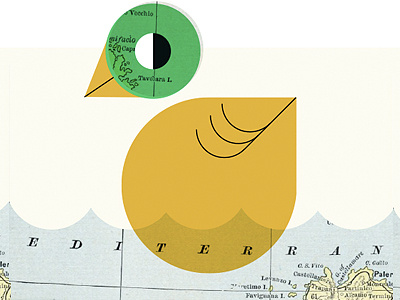 Quack . . . duck geometric illustration map quack