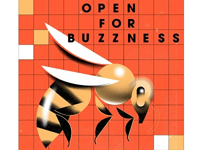 open for buzzes animal animal illustration bee buzz geometric grain illustration wasp