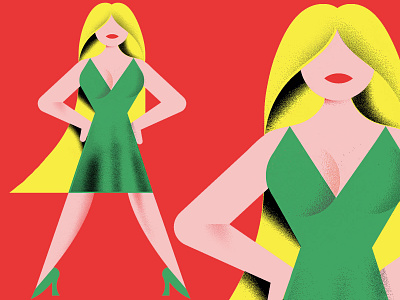 She means business! editorial illustration geometric illustration texture