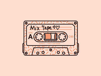 ♫ It's all in the Mix ♫ 80s card cassette cassette tape illustration mix tape side a tape