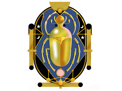 Sacred Scarab — Holy Relics (1/3) animal beetle bug editorial illustration eqyptian esoteric geometric illustratoin magical magick scarab