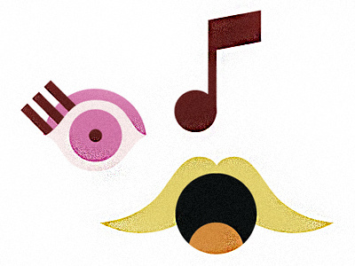 Scraps eye face geometric illustration music mustache quirk
