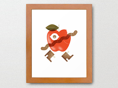 Print Available! - Two of Us apple frame leaf print product society6 worm