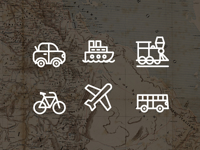 VayCayCons (2) bike boat bus car icon icons map plane train travel vacation wander