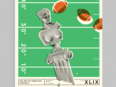 The Art of American Football art bewbs bust football greek statue pig skin sculpture sports statue superbowl typography xlix