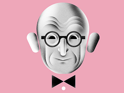 Wall of Wally face glasses grain illustration pink obsession portrait texture wally wally olins