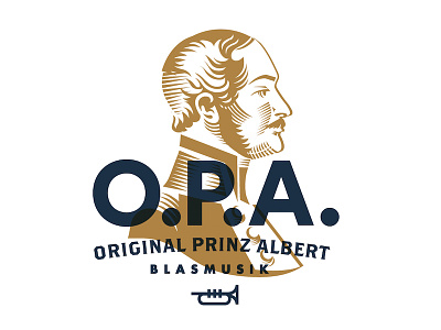 Original Prince Albert - Logo branding british bust illustration logo music prince prince albert royal symphony trumpet