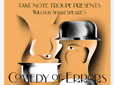 Comedy of Errors 20s art deco hat illustration play poster shakespeare typography