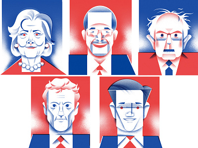 Presidential Portraits - [Full Project] candidates illustration portrait portraits president voting