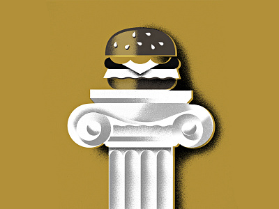 the Almighty Burger burger eat hamburger illustration noms pillar restaurant texture