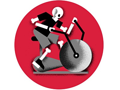 Men's Health (2) air dyne bones editorial illustration illustration mens health publication skeleton spot illustration work out