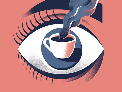 Eye Spy coffee eye grain illustration lashes magritte smoke surreal