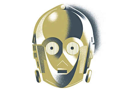 Threepio c3po droid fan art portrait robot star wars threepio